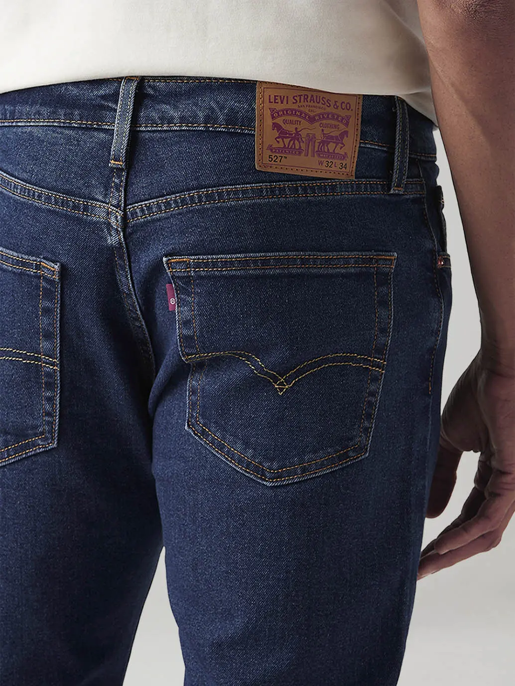 Men's 527 Dark Blue Bootcut Fit Mid Rise Jeans 5