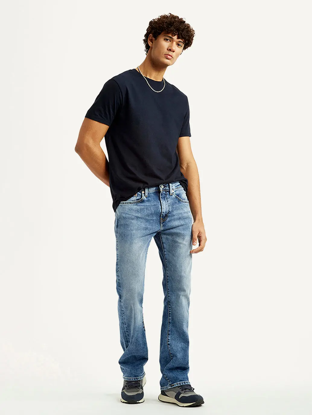 Men's 527 Blue Slim Bootcut Fit Mid Rise Jeans 1