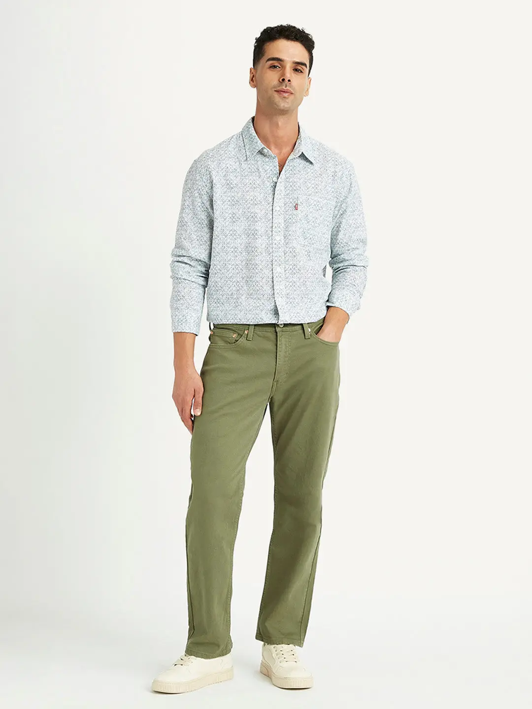 Men's 541 Olive Green Athletic Tapered Fit Mid Rise Jeans 1