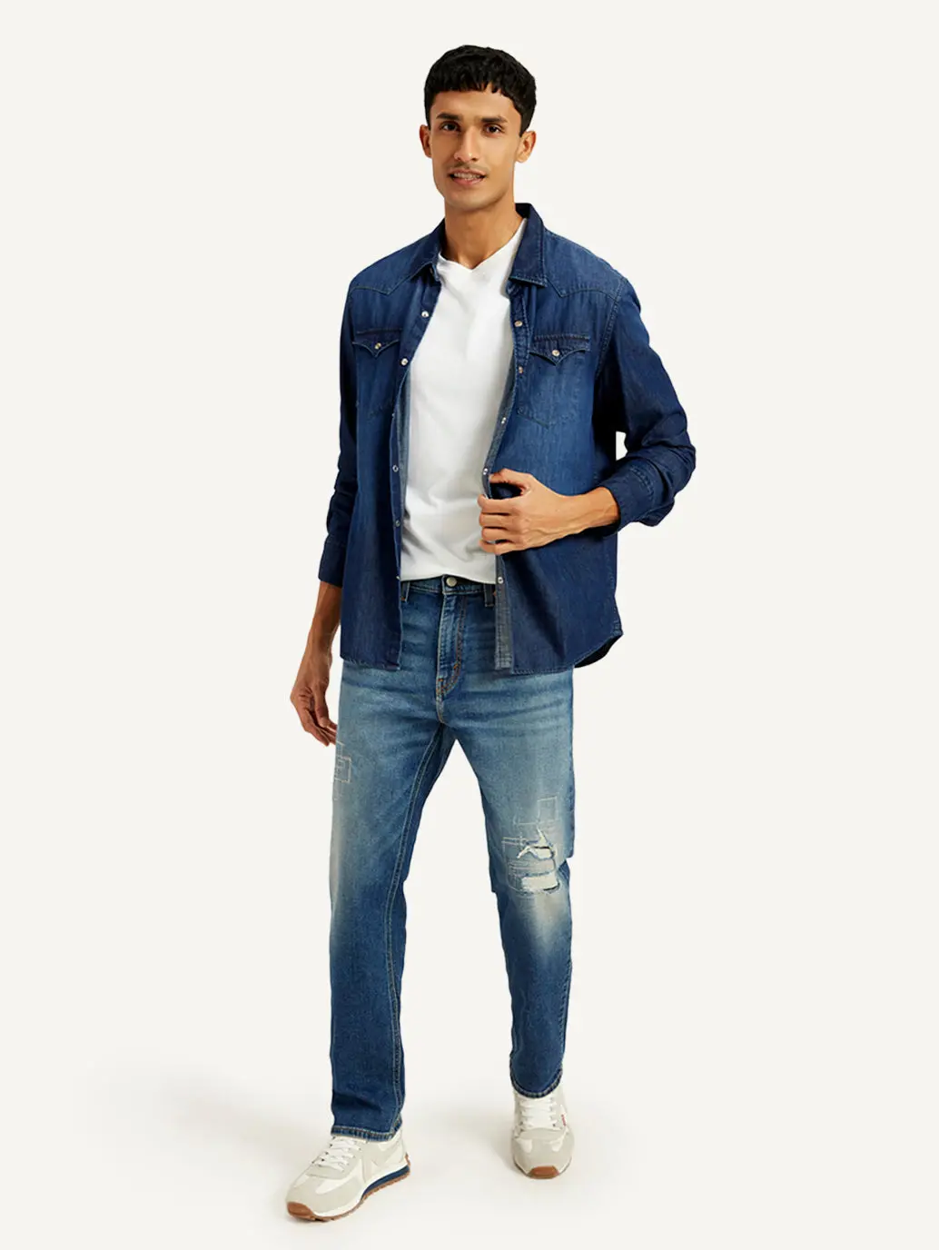 Men's 541 Blue Athletic Tapered Fit Mid Rise Jeans 1