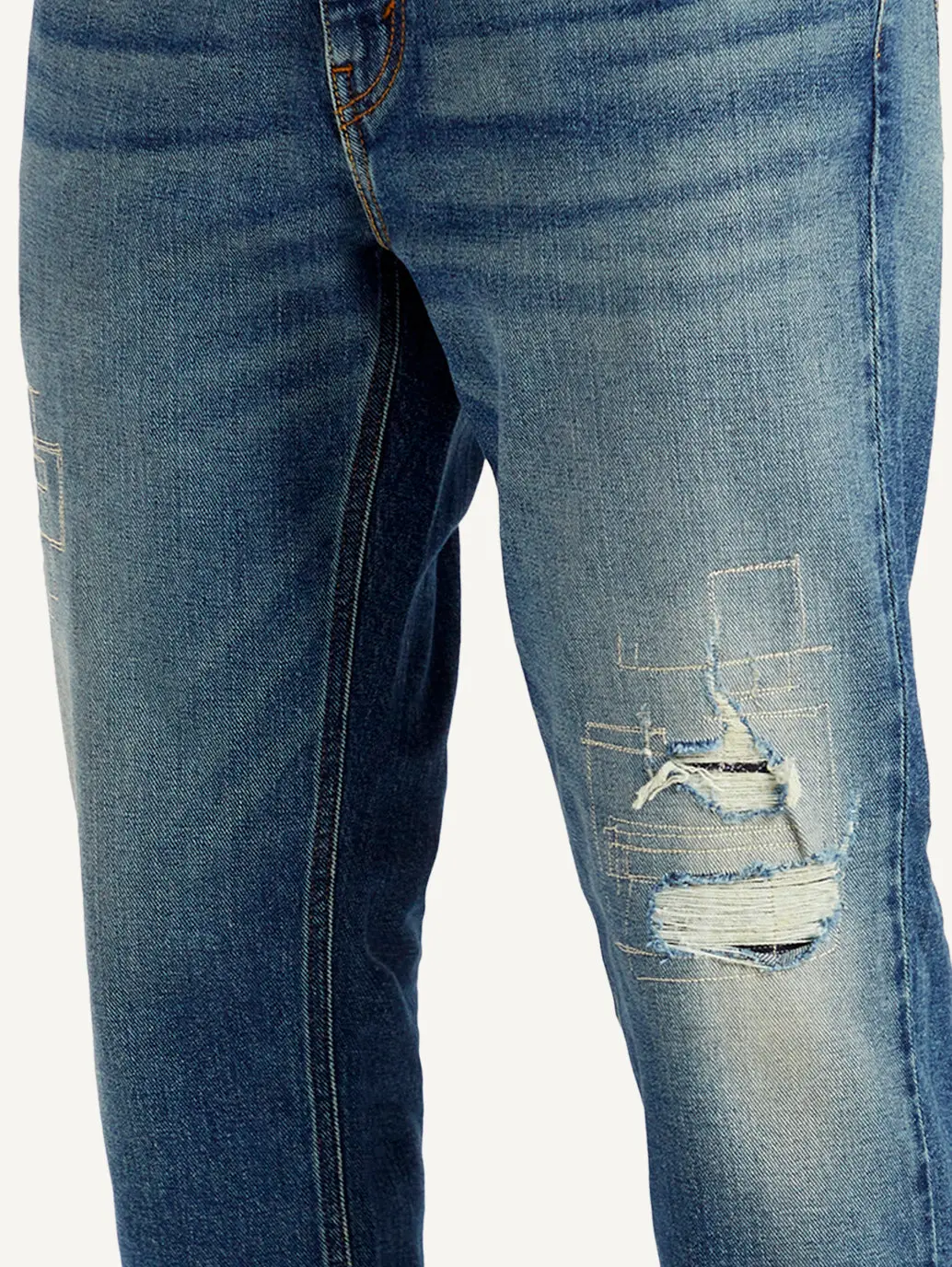 Men's 541 Blue Athletic Tapered Fit Mid Rise Jeans 4