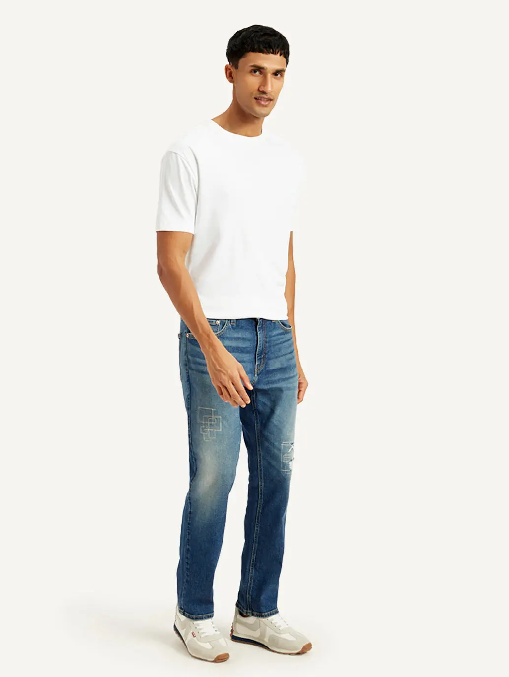 Men's 541 Blue Athletic Tapered Fit Mid Rise Jeans 5