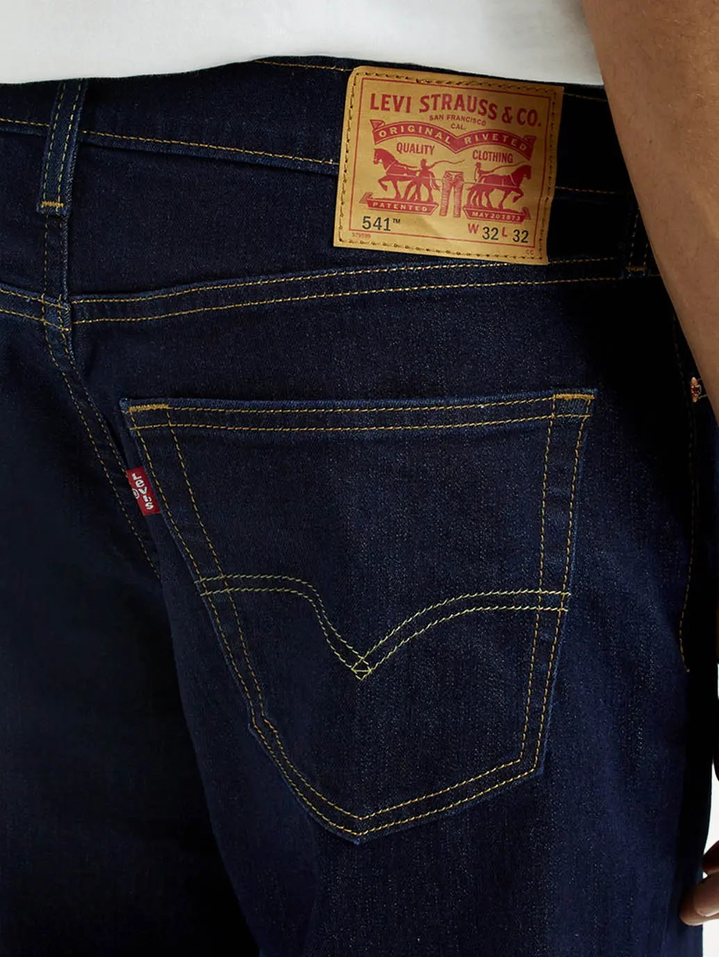 Men's 541 Navy Blue Athletic Tapered Fit Mid Rise Jeans 4