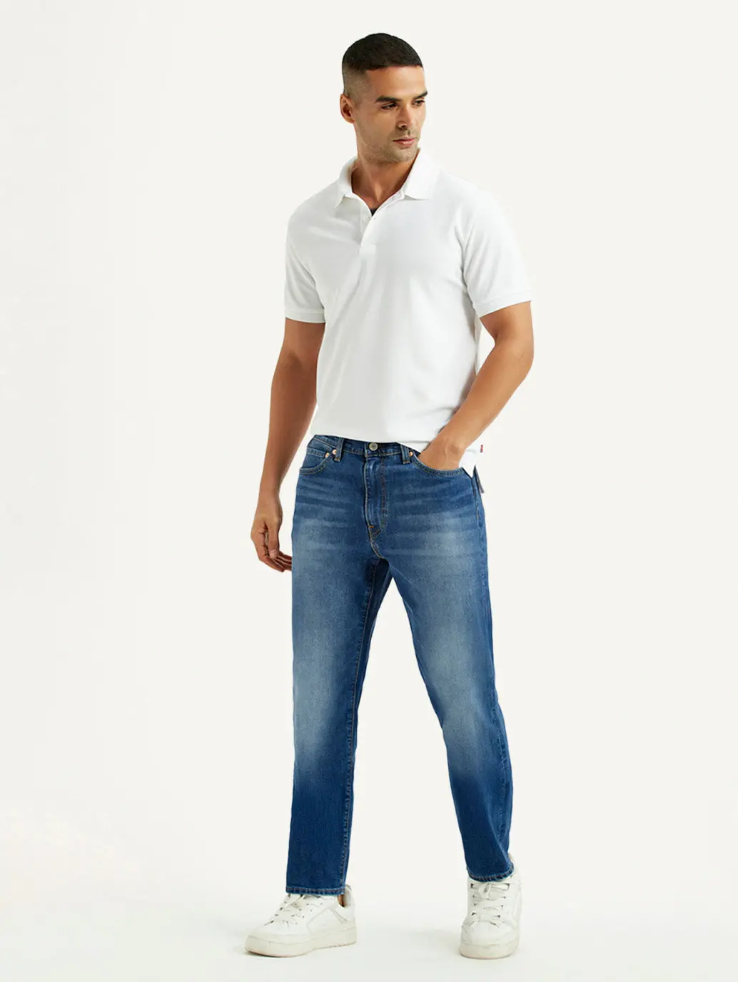 Men's 541 Blue Regular Tapered Fit Mid Rise Jeans 1