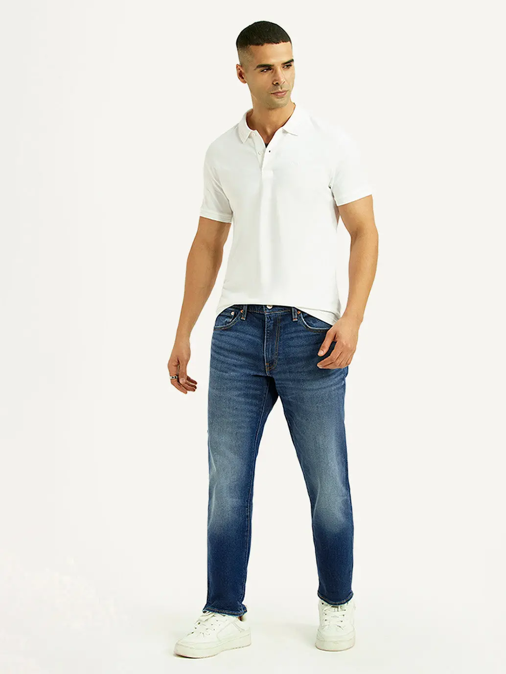 Men's 541 Blue Regular Tapered Fit Mid Rise Jeans 1