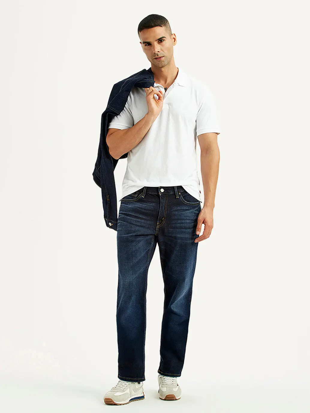 Men's 541 Dark Blue Regular Tapered Fit Mid Rise Jeans 1