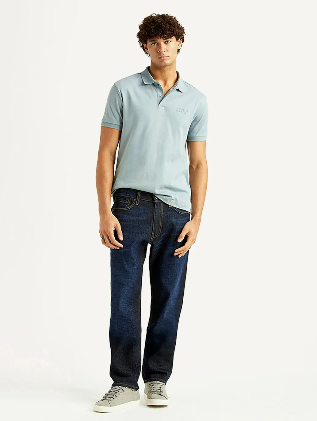 Men's 541 Navy Athletic Tapered Fit Mid Rise Selvedge Jeans 1