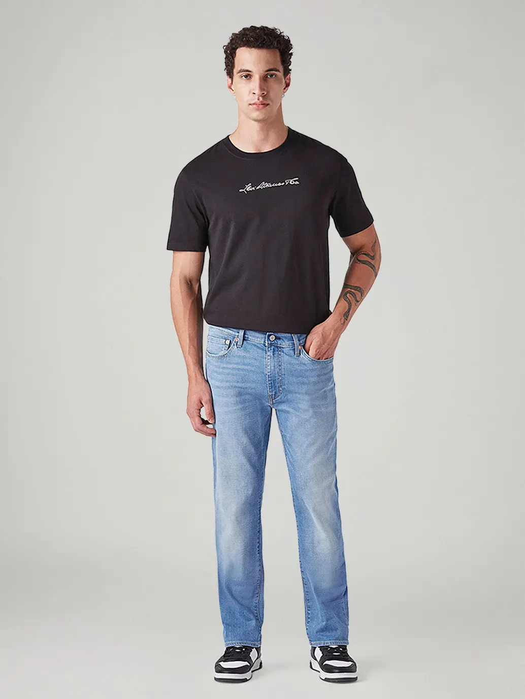 Men's 541 Light Indigo Tapered Fit Mid Rise Linen Jeans 2