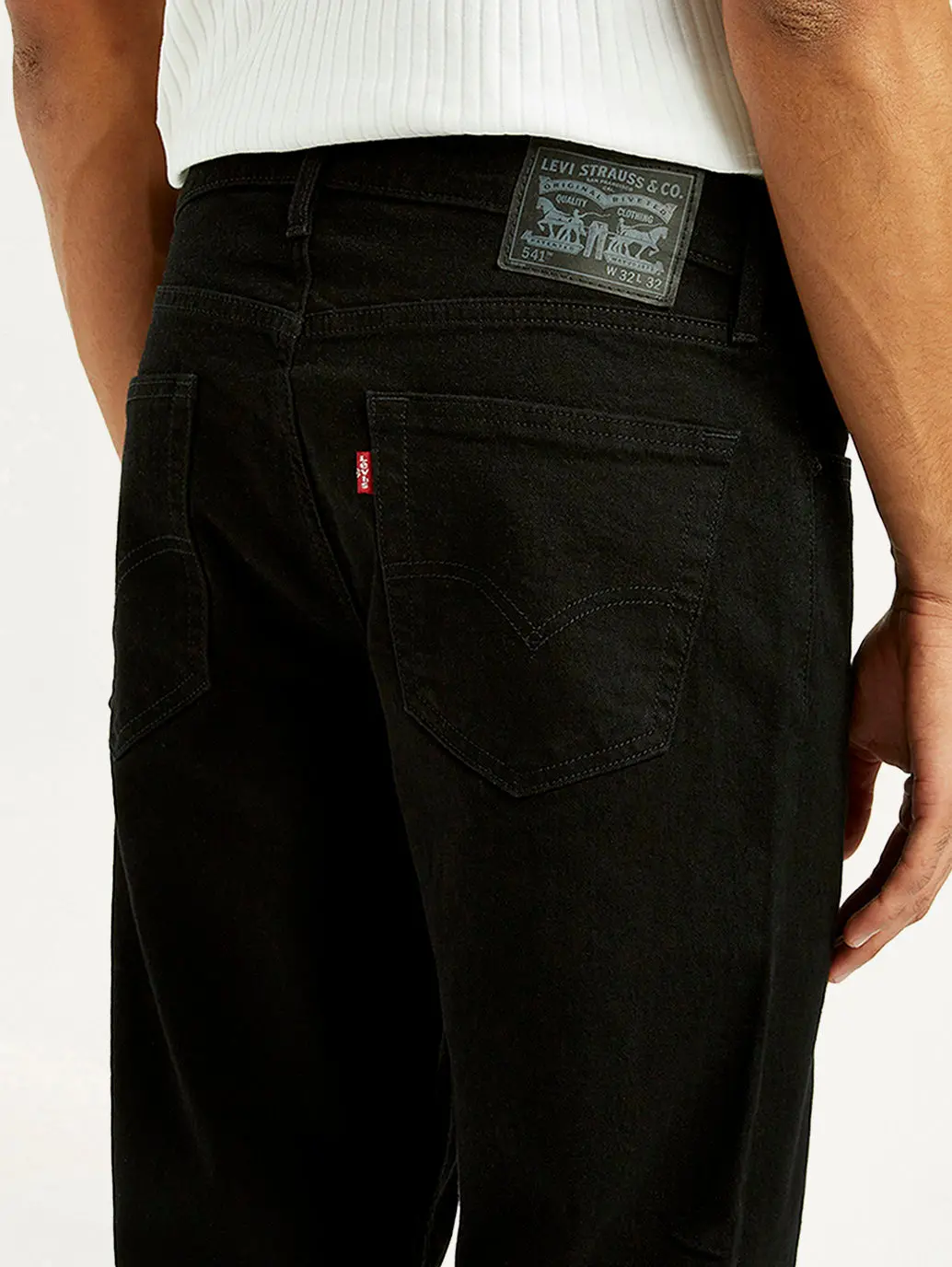 Men's 541 Black Athletic Tapered Fit Mid Rise Jeans 5