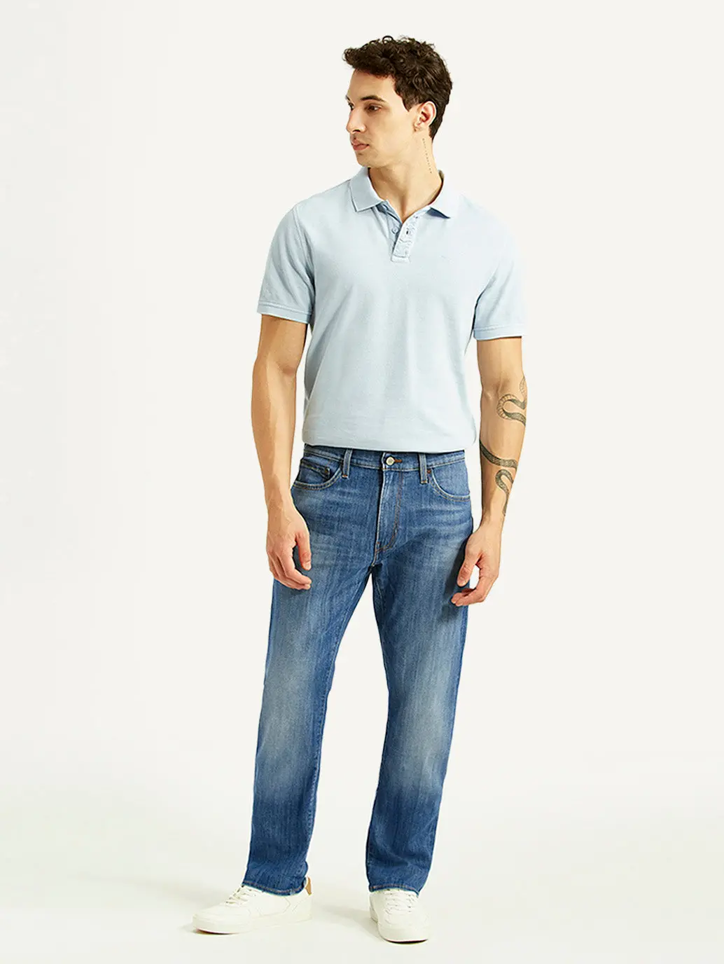 Men's 541 Blue Athletic Tapered Fit Mid Rise Selvedge Jeans 1