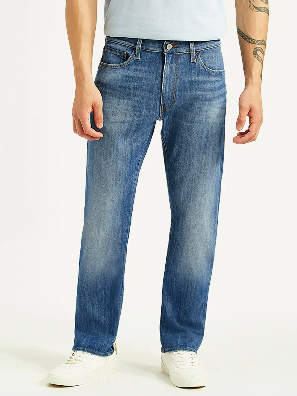 Men's 541 Blue Athletic Tapered Fit Mid Rise Selvedge Jeans 2