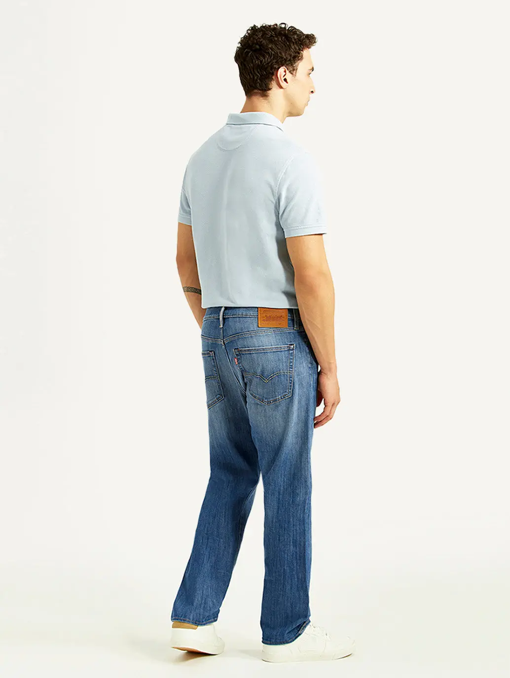 Men's 541 Blue Athletic Tapered Fit Mid Rise Selvedge Jeans 5