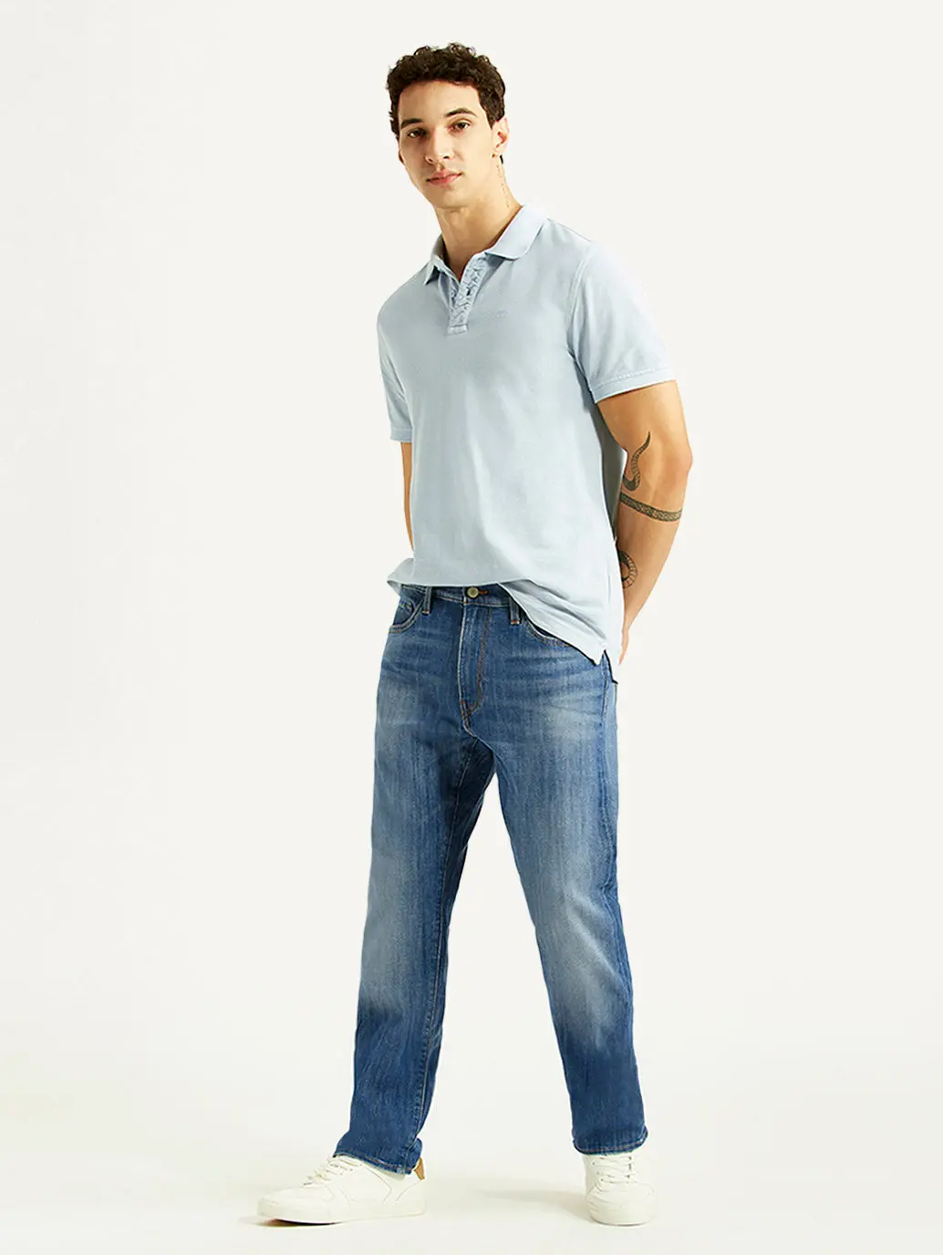 Men's 541 Blue Athletic Tapered Fit Mid Rise Selvedge Jeans 6