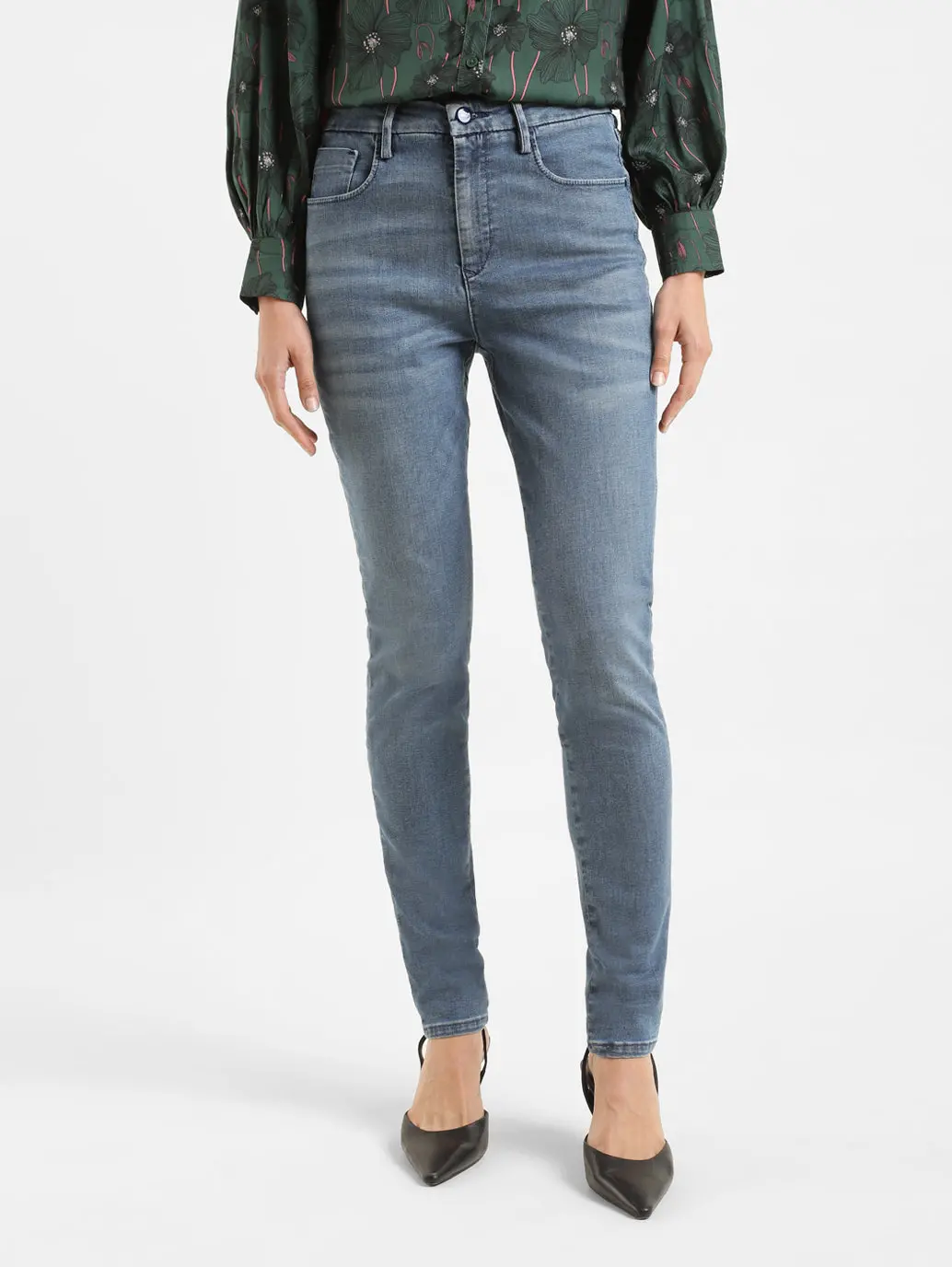 Women's 721 Blue Skinny Fit High Rise Jeans 1
