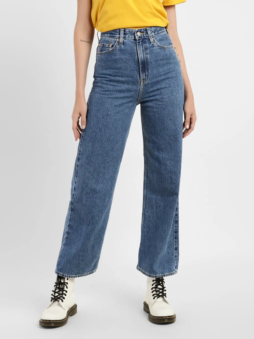 Women's Blue Loose Fit Low Rise Jeans 1