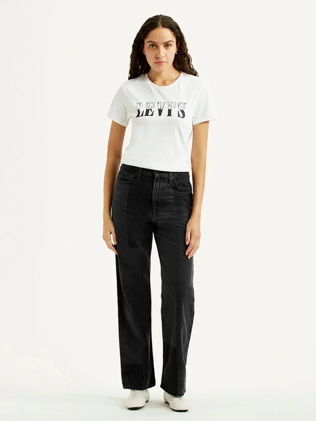 Women's Charcoal Grey Ribcage Straight Fit High Rise Jeans 6