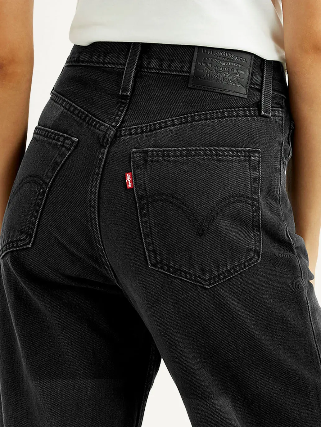 Women's Charcoal Grey Ribcage Straight Fit High Rise Jeans 4