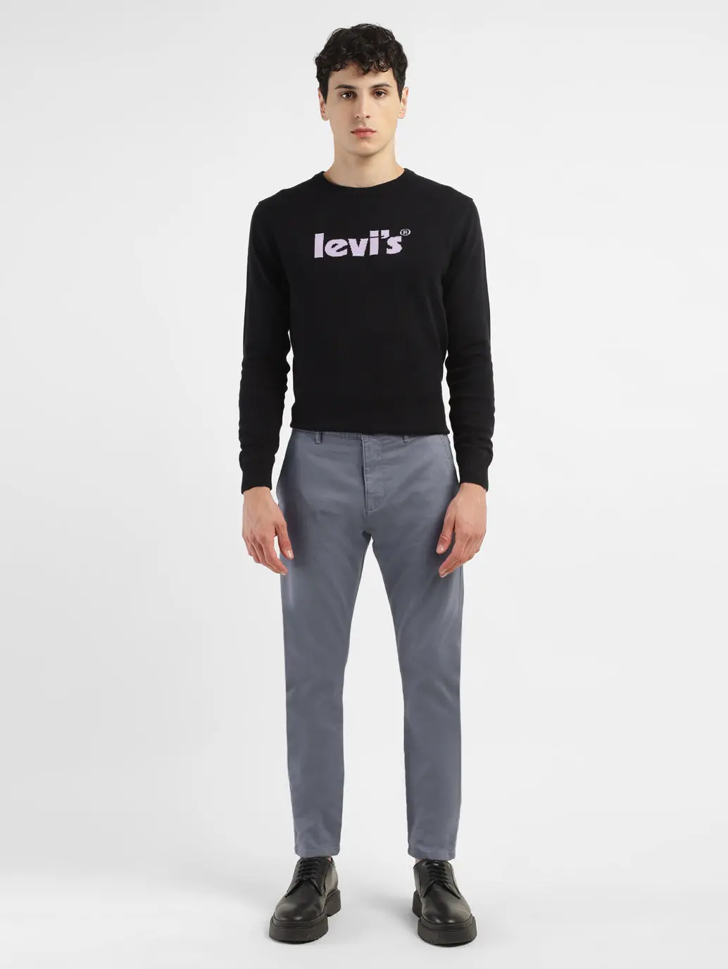 Men's 512 Grey Slim Tapered Fit Trousers 1