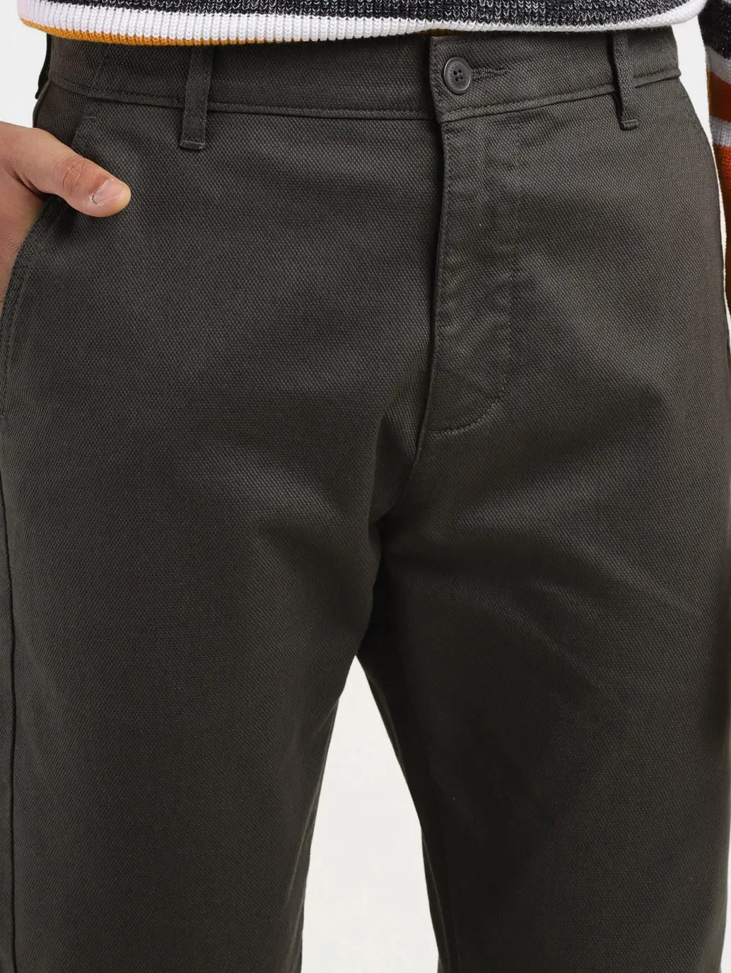 Men's 512 Brown Slim Tapered Fit Trousers 5