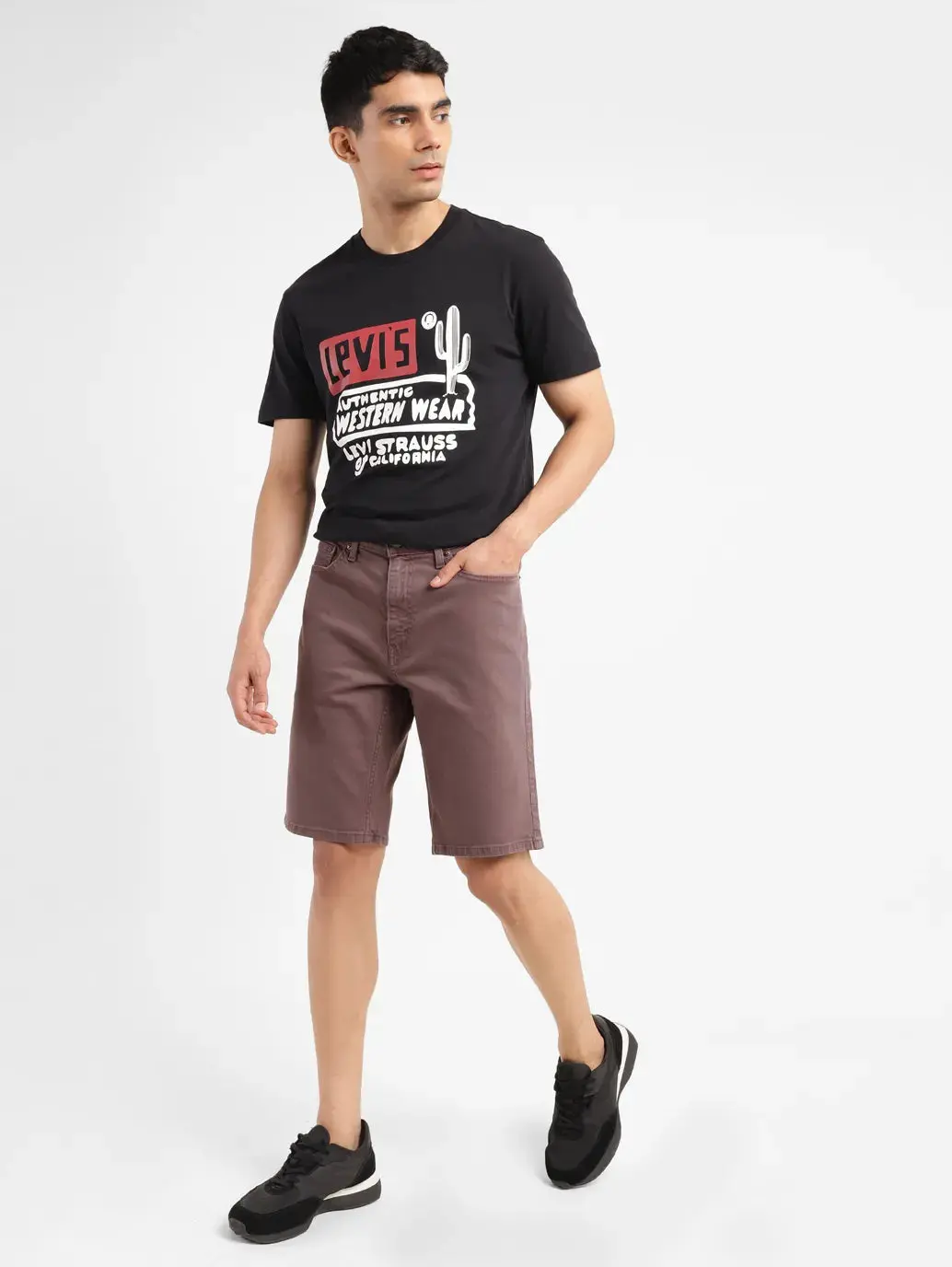 Men's Burgundy Regular Fit Shorts 1