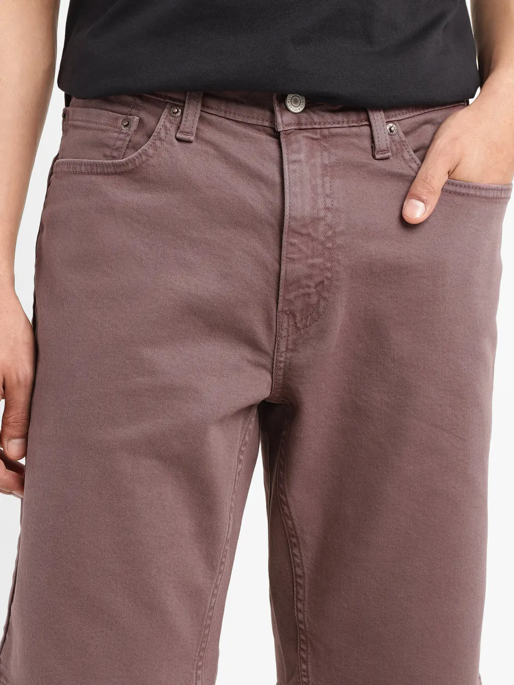 Men's Burgundy Regular Fit Shorts 4