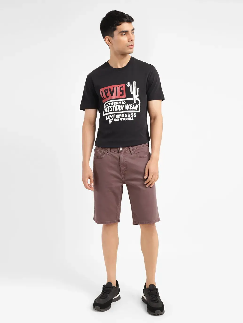 Men's Burgundy Regular Fit Shorts 7