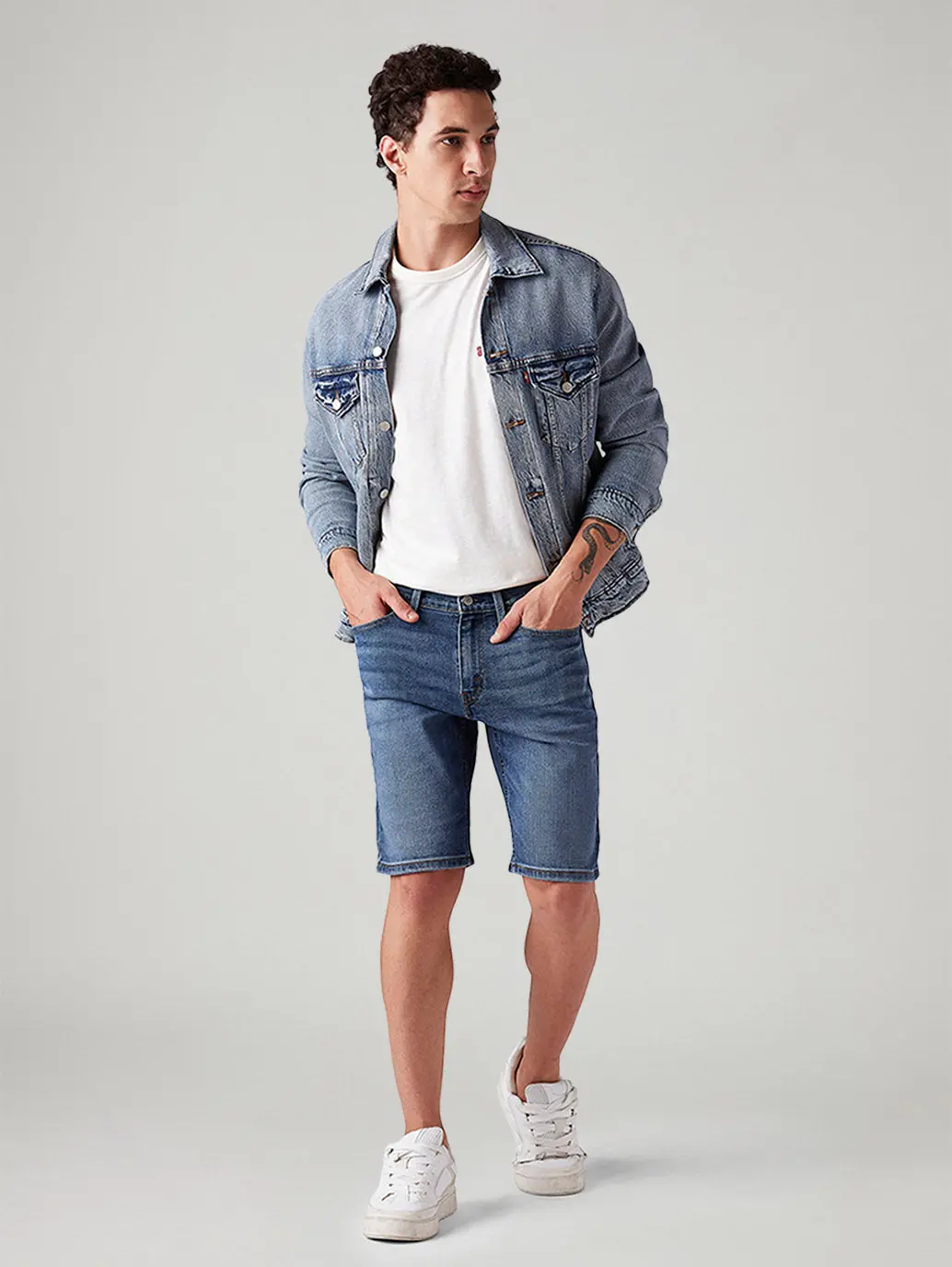Men's 541 Blue Athletic Tapered Fit Mid Rise Shorts 1