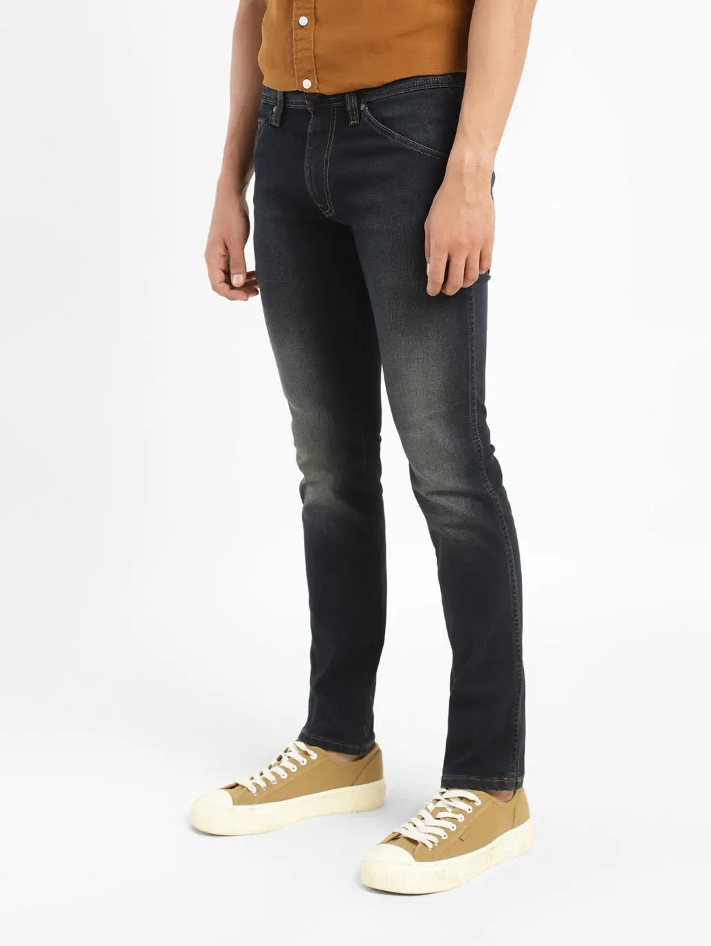 Men's 65504 Blue Skinny Fit Mid Rise Jeans 4
