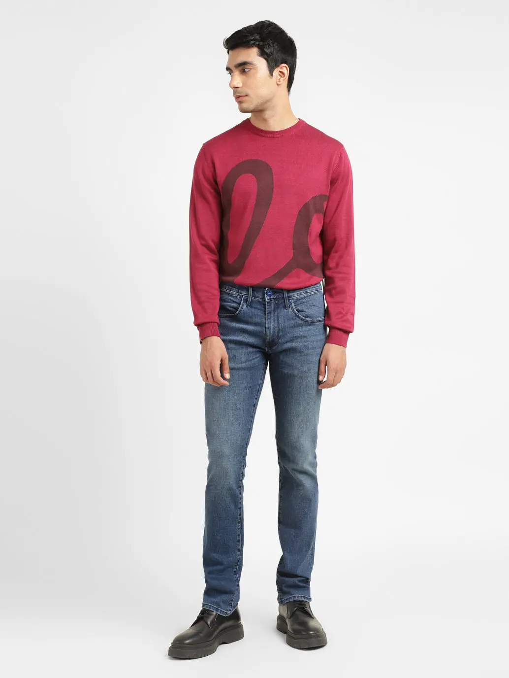 Men's Redloop 65504 Blue Skinny Fit Mid Rise Jeans 1