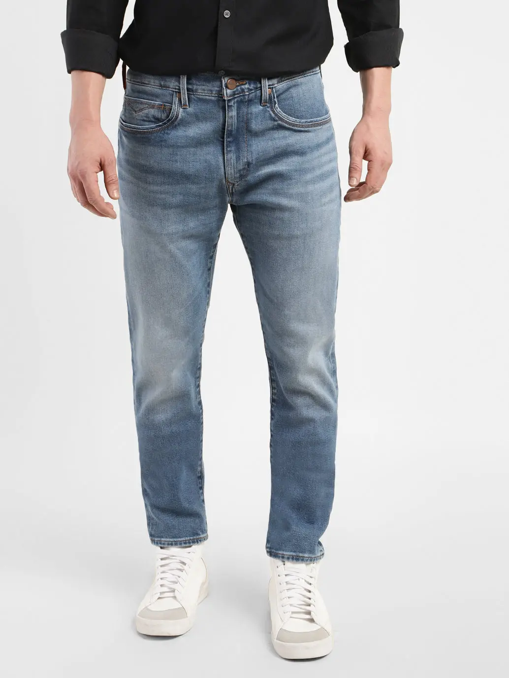 Men's Redloop 512 Blue Slim Tapered Fit Mid Rise Jeans 1