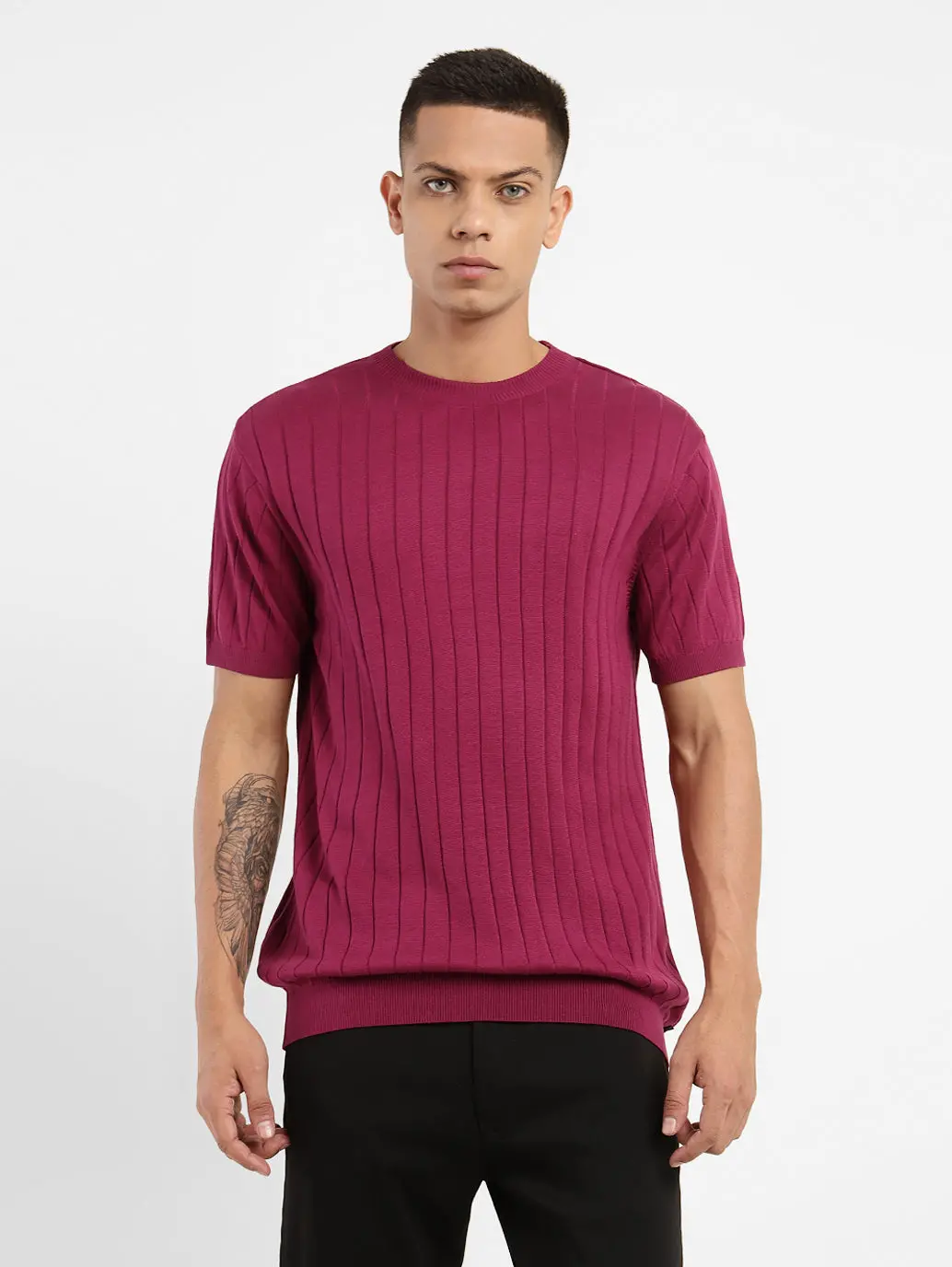 Men's Solid Crew Neck T-Shirt 1