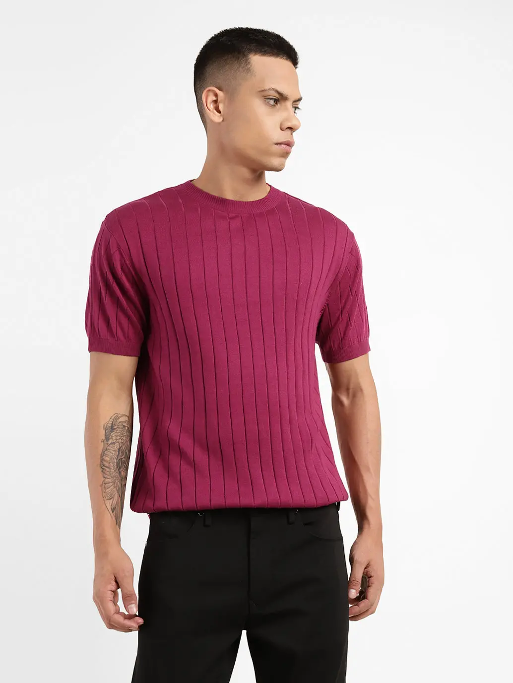 Men's Solid Crew Neck T-Shirt 2