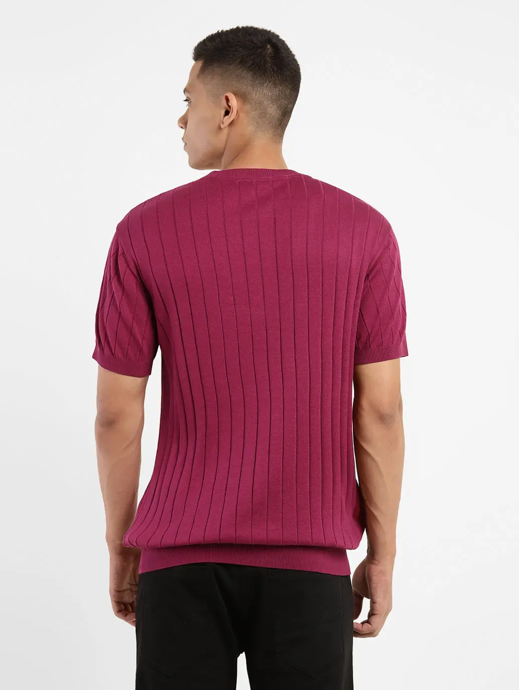 Men's Solid Crew Neck T-Shirt 3
