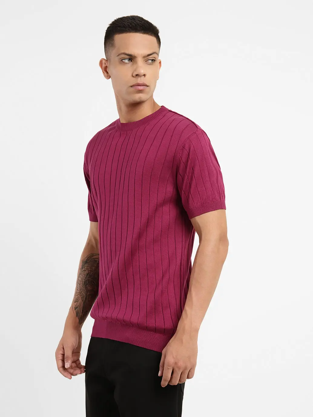 Men's Solid Crew Neck T-Shirt 4