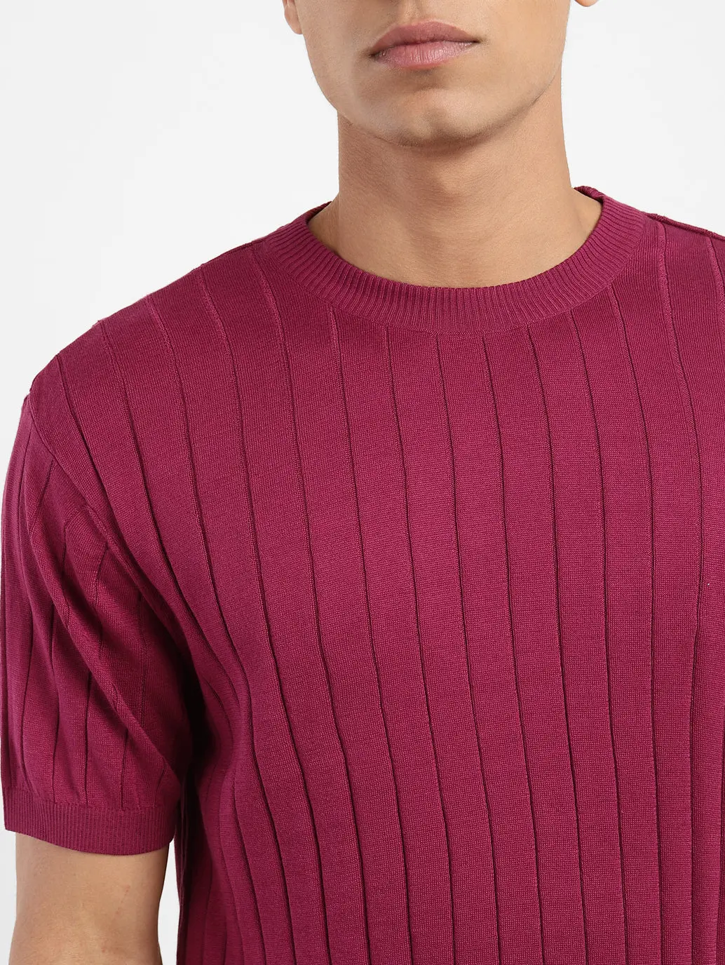 Men's Solid Crew Neck T-Shirt 5
