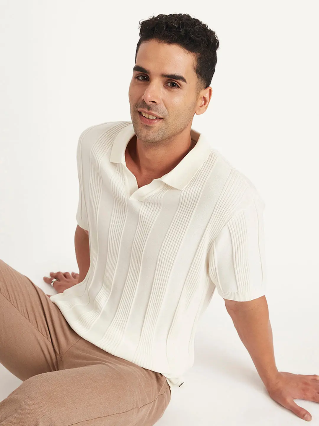 Men's Redloop Striped Slim Fit Polo T-Shirt 1