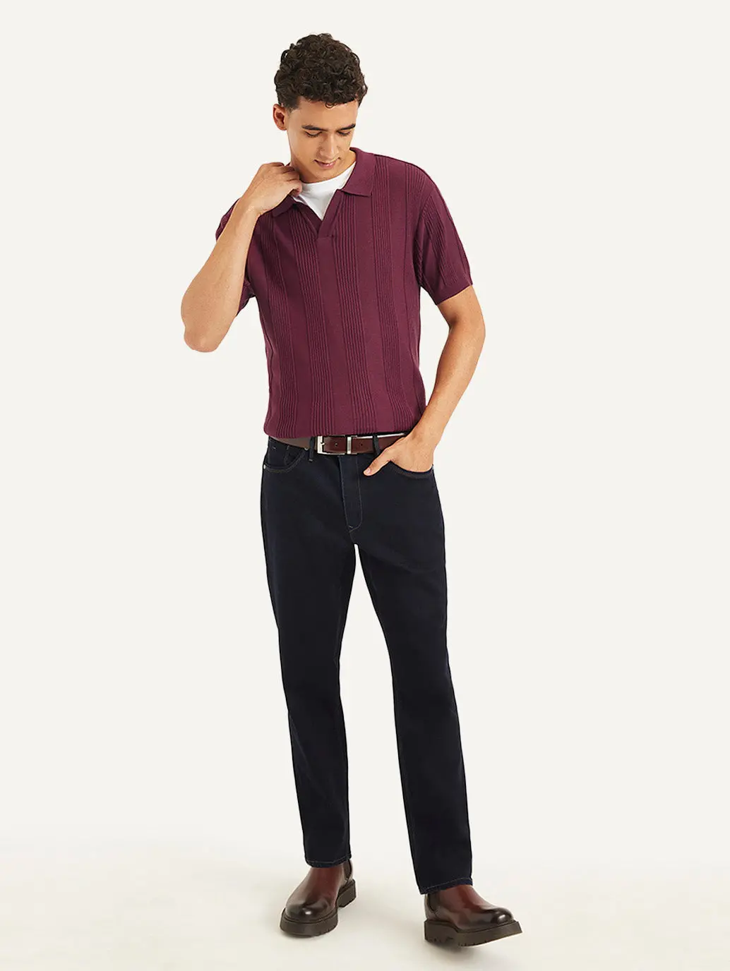 Men's Redloop Striped Slim Fit Polo T-Shirt 1