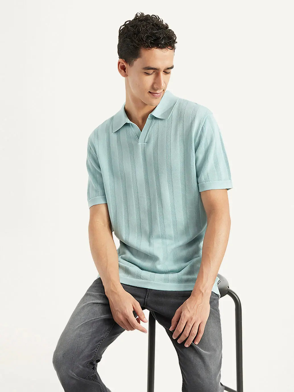 Men's Redloop Striped Slim Fit Polo T-Shirt 1