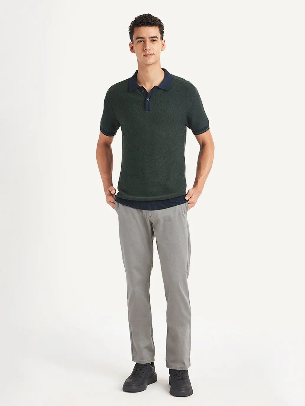 Men's Solid Slim Fit Polo T-Shirt 4