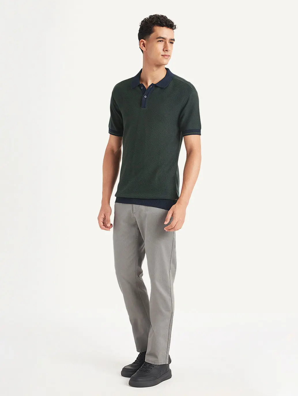 Men's Solid Slim Fit Polo T-Shirt 3