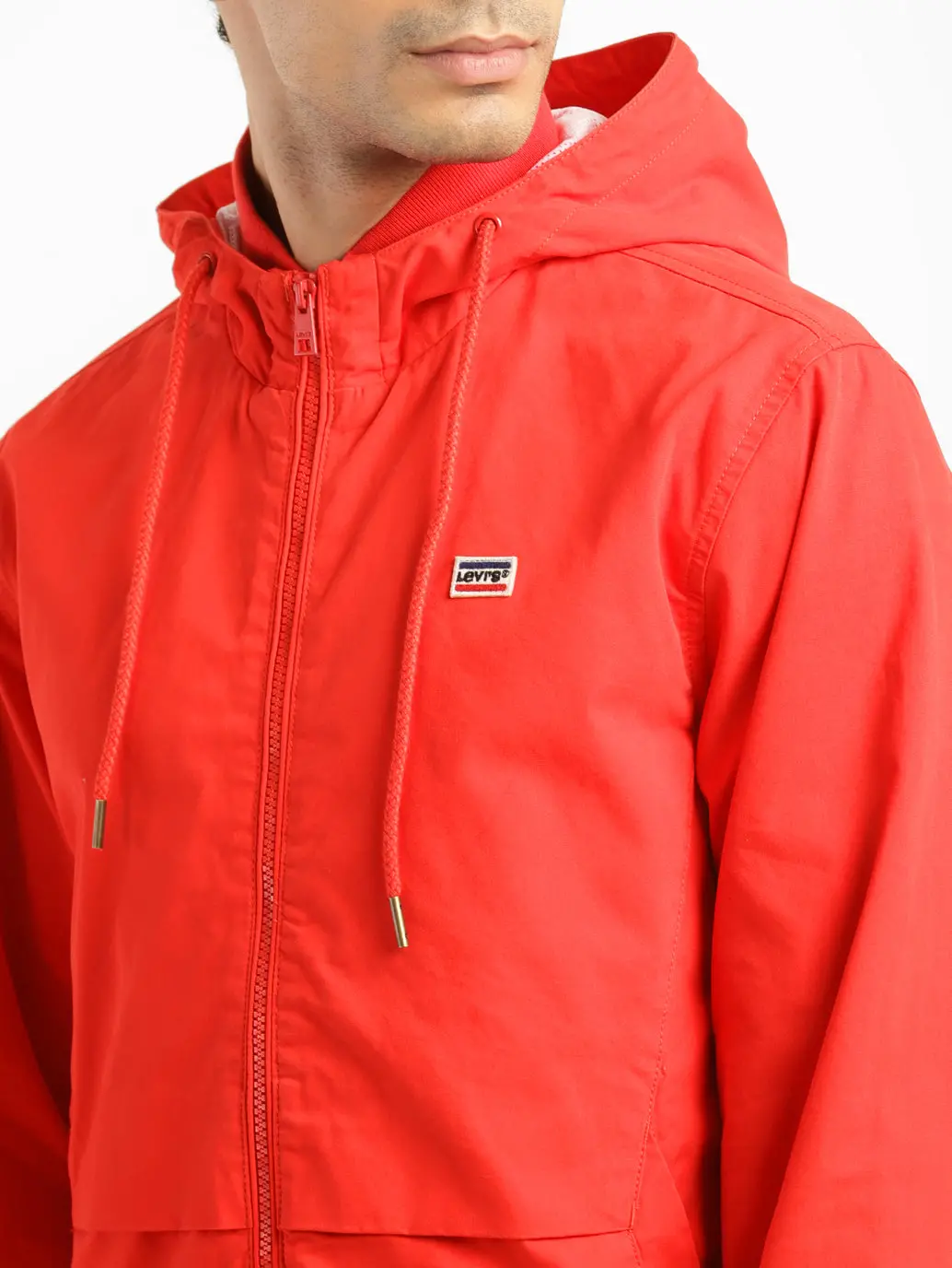 Men's Solid Red Hooded Tailored Jacket 5
