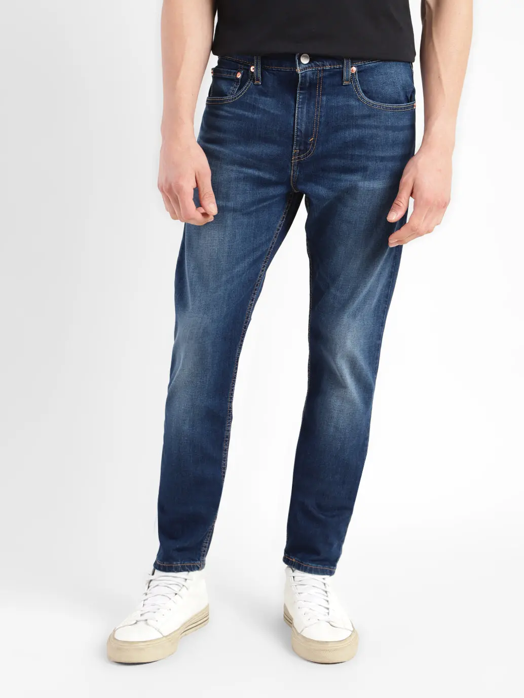Men's 512 Navy Blue Slim Tapered Fit Mid Rise Jeans 1