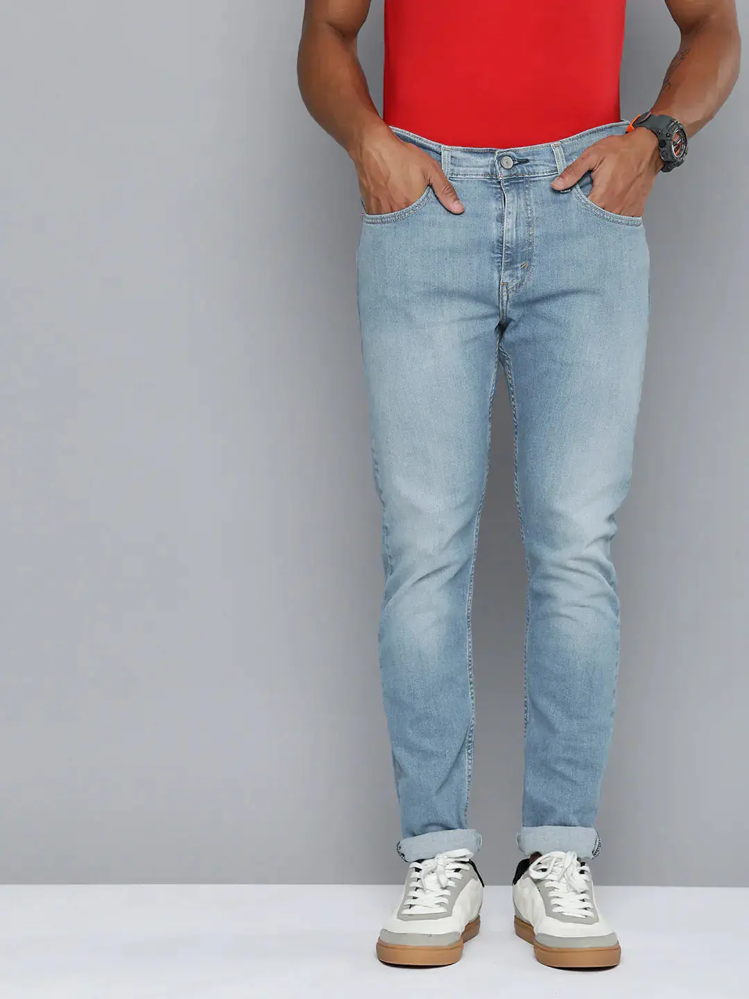Men's 512 Blue Slim Tapered Fit Mid Rise Jeans 1