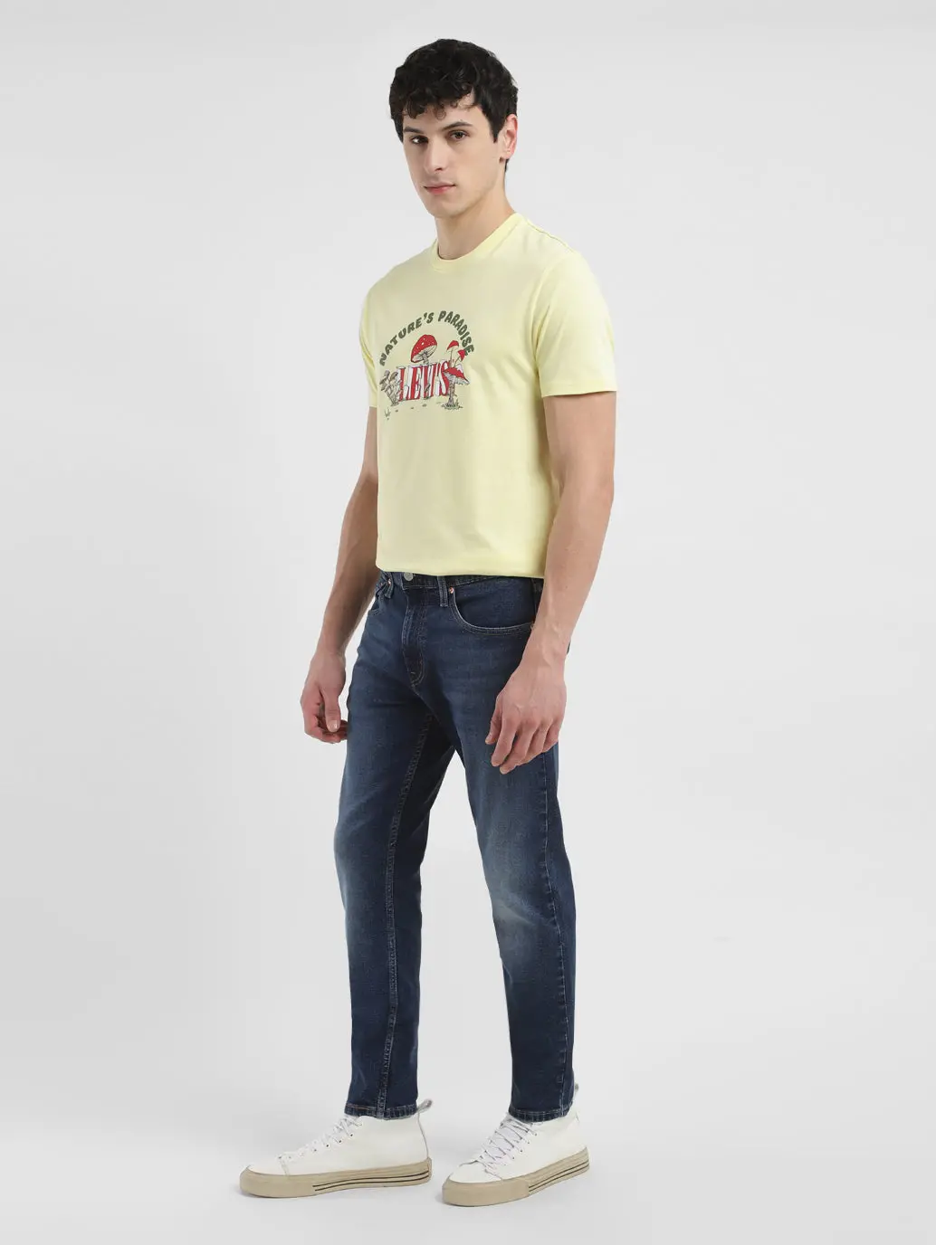 Men's 512 Navy Blue Slim Tapered Fit Mid Rise Jeans 1