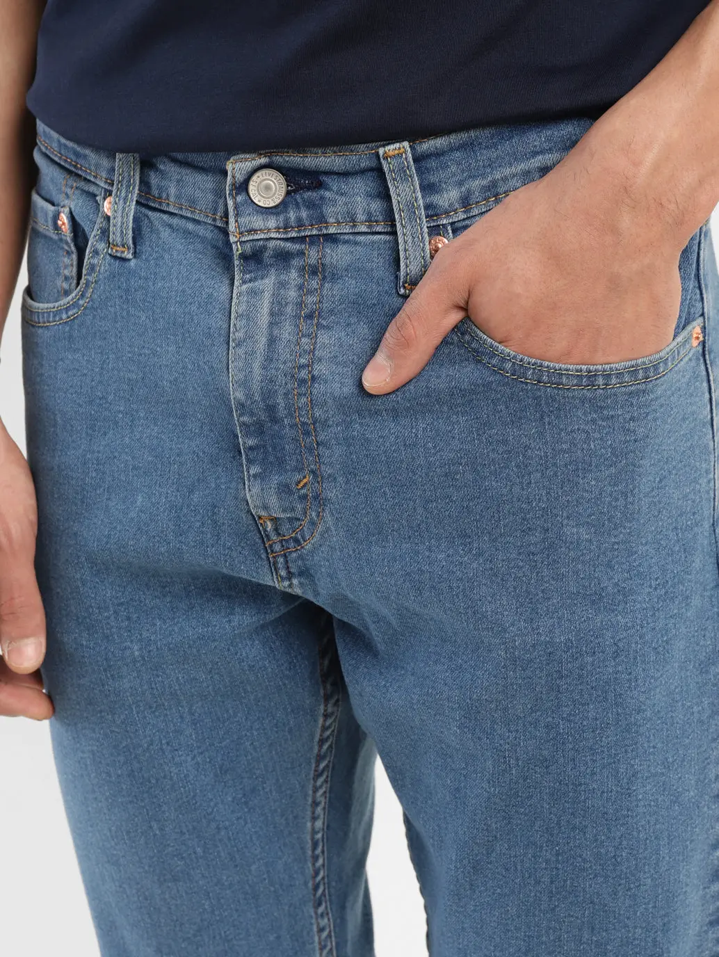 Men's 512 Blue Slim Tapered Fit Mid Rise Jeans 7