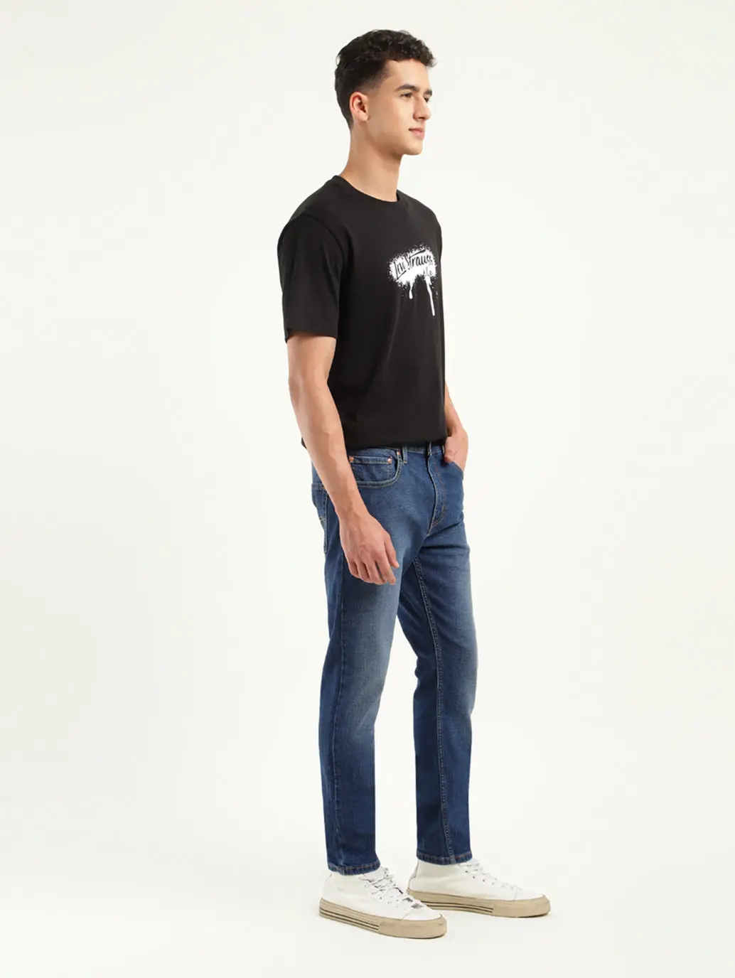 Men's 512 Blue Slim Tapered Fit Mid Rise Jeans 5