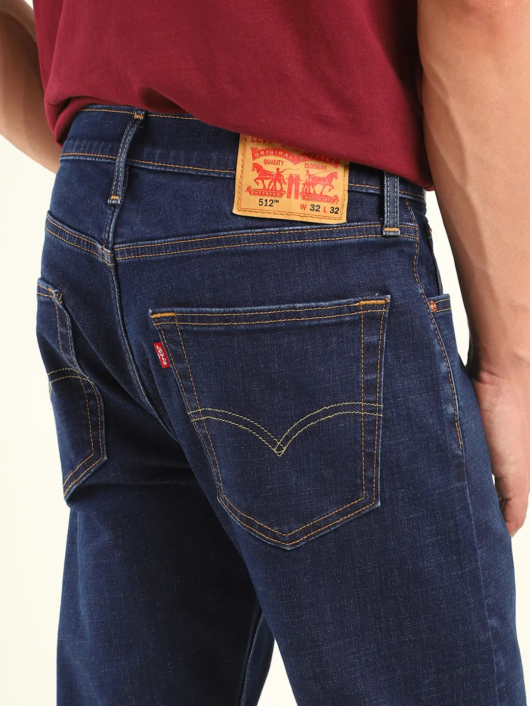 Men's 512 Blue Slim Tapered Fit Mid Rise Jeans 5