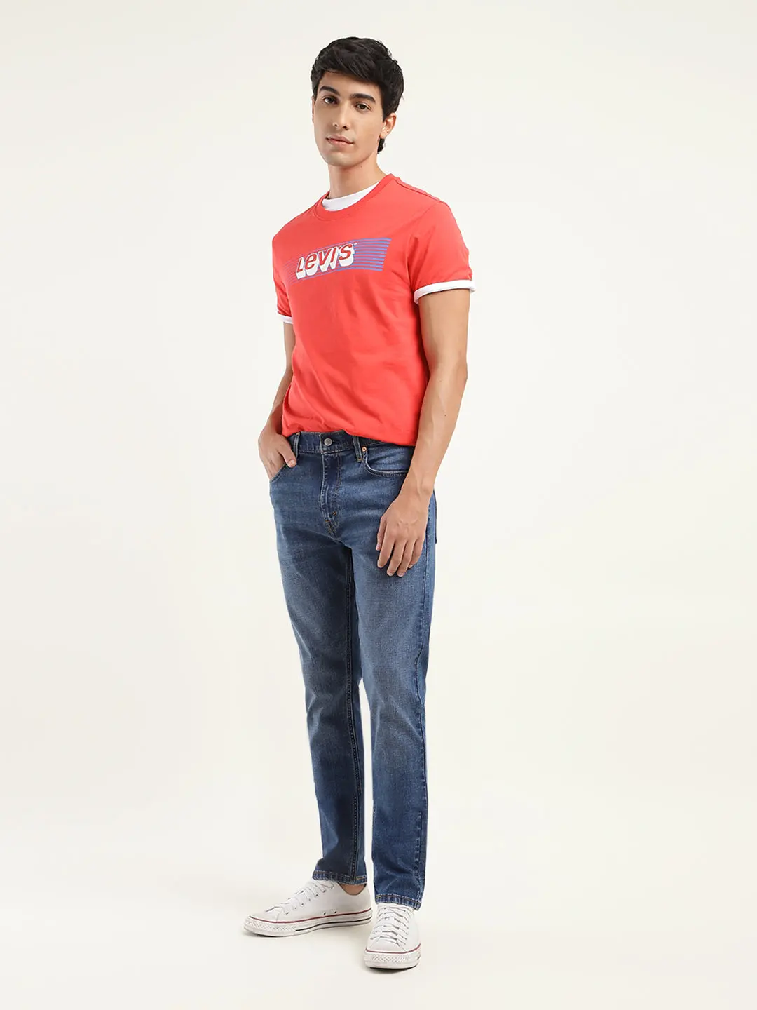 Men's 512 Blue Slim Tapered Fit Mid Rise Jeans 1