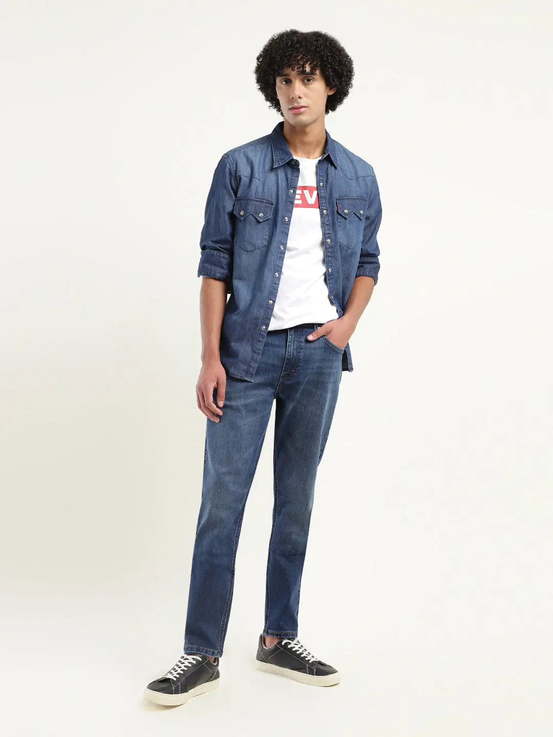 Men's 512 Blue Slim Tapered Fit Mid Rise Jeans 1