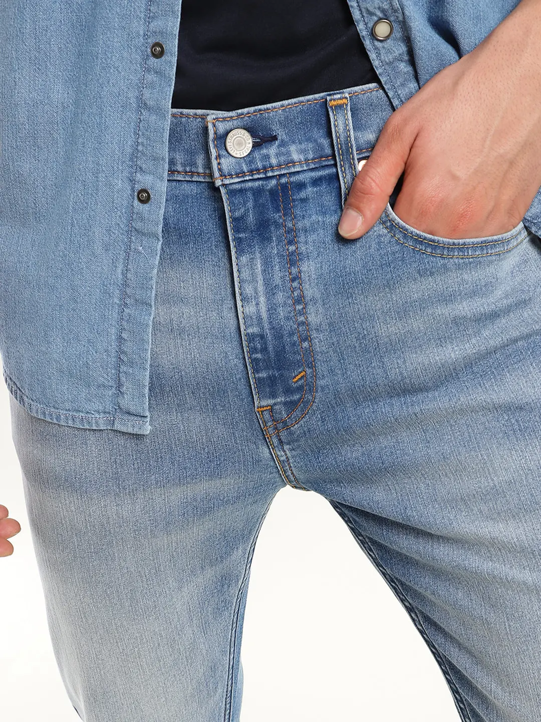 Men's 512 Blue Slim Tapered Fit Mid Rise Jeans 5
